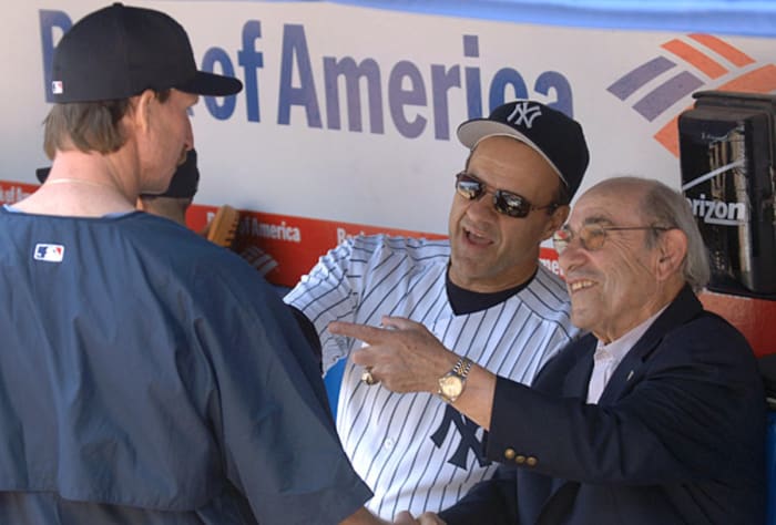 Yogi Berra, Joe Torre and <br> Randy Johnson